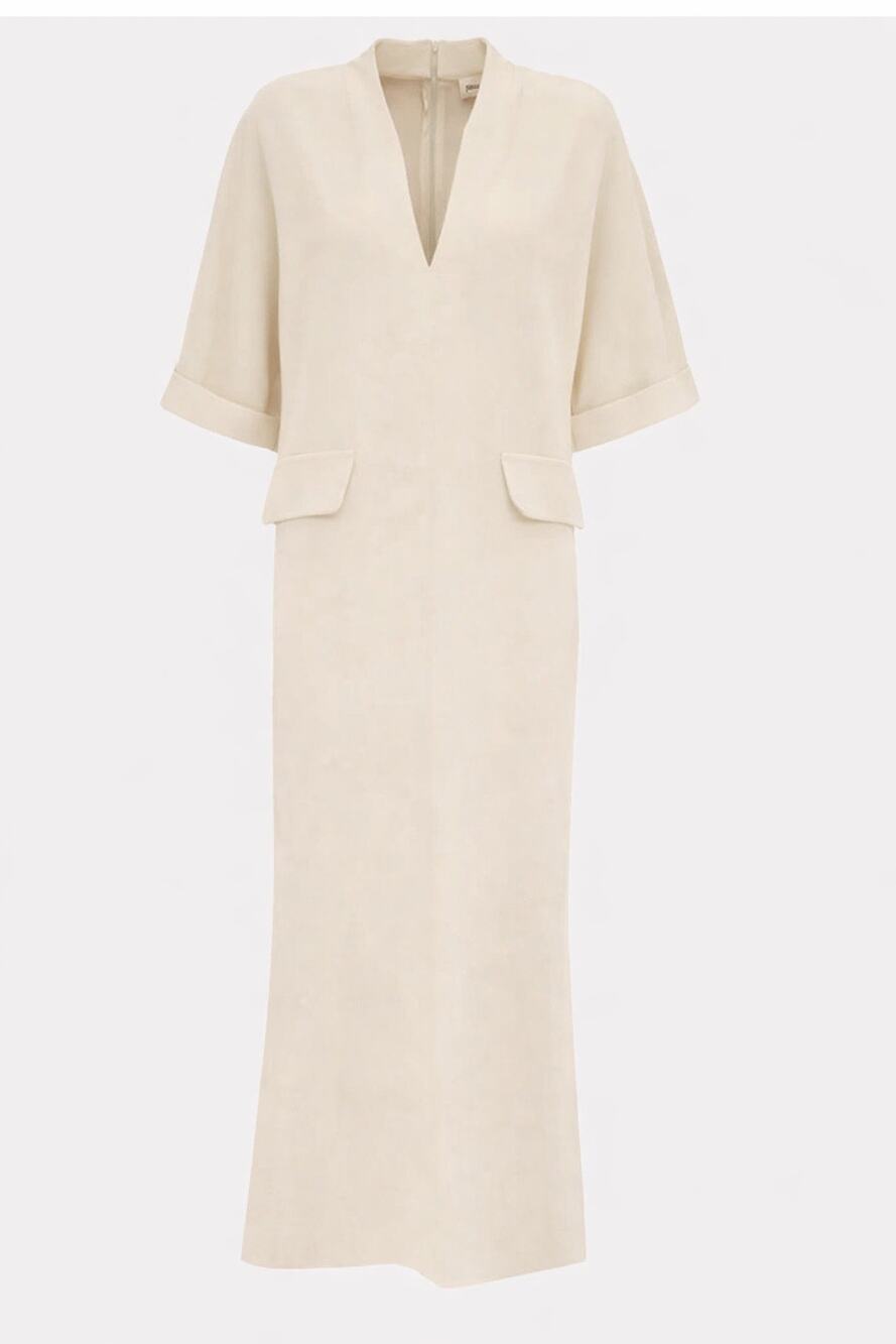 NWT Julia Allert Maxi Dress, Cream, XL